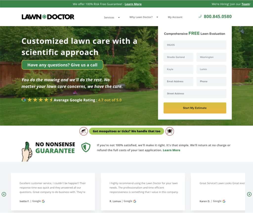 Do You Need a New Landing Page? 1 landing page example screen shot